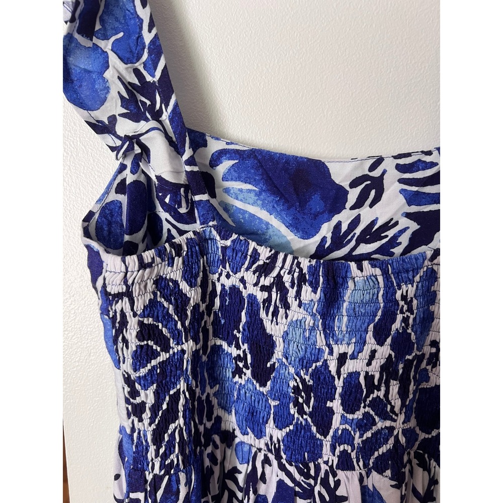 Kenny Flowers The Napa Resort Dress with Ruffle Straps Size XS Blue Floral - Picture 7 of 9